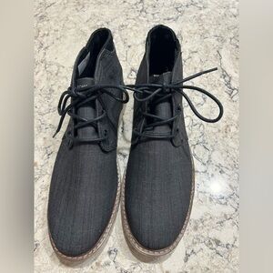 Tom’s Men's Navy Blue Denim Look Casual Ankle Boots